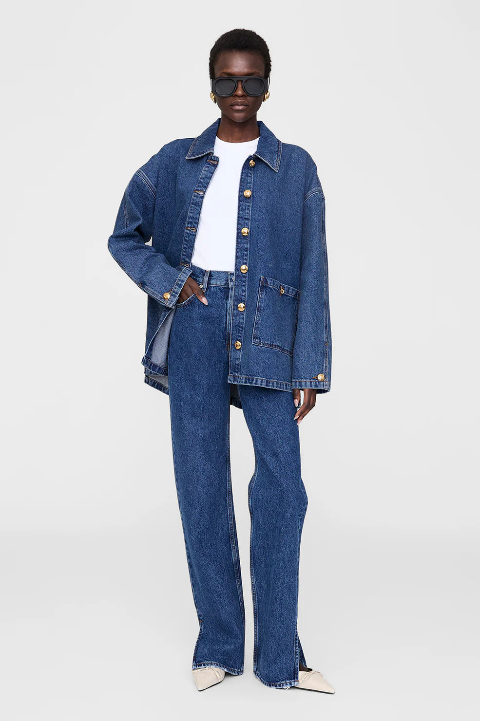 Luca Jacket in Clean Indigo Denim