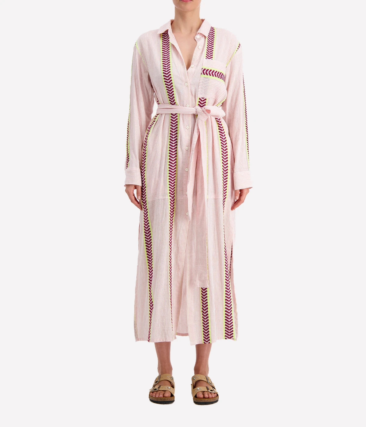 Anata Shirt Dress in Kesiti Pink