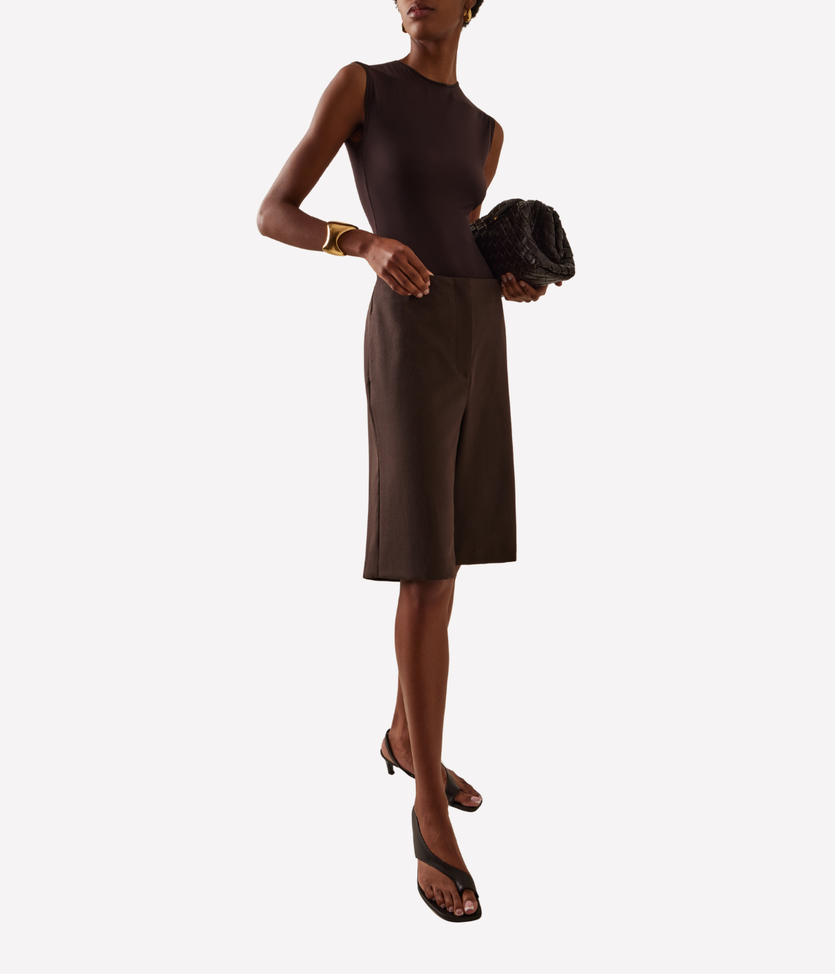 Aura Sleeveless Bodysuit in Chocolate