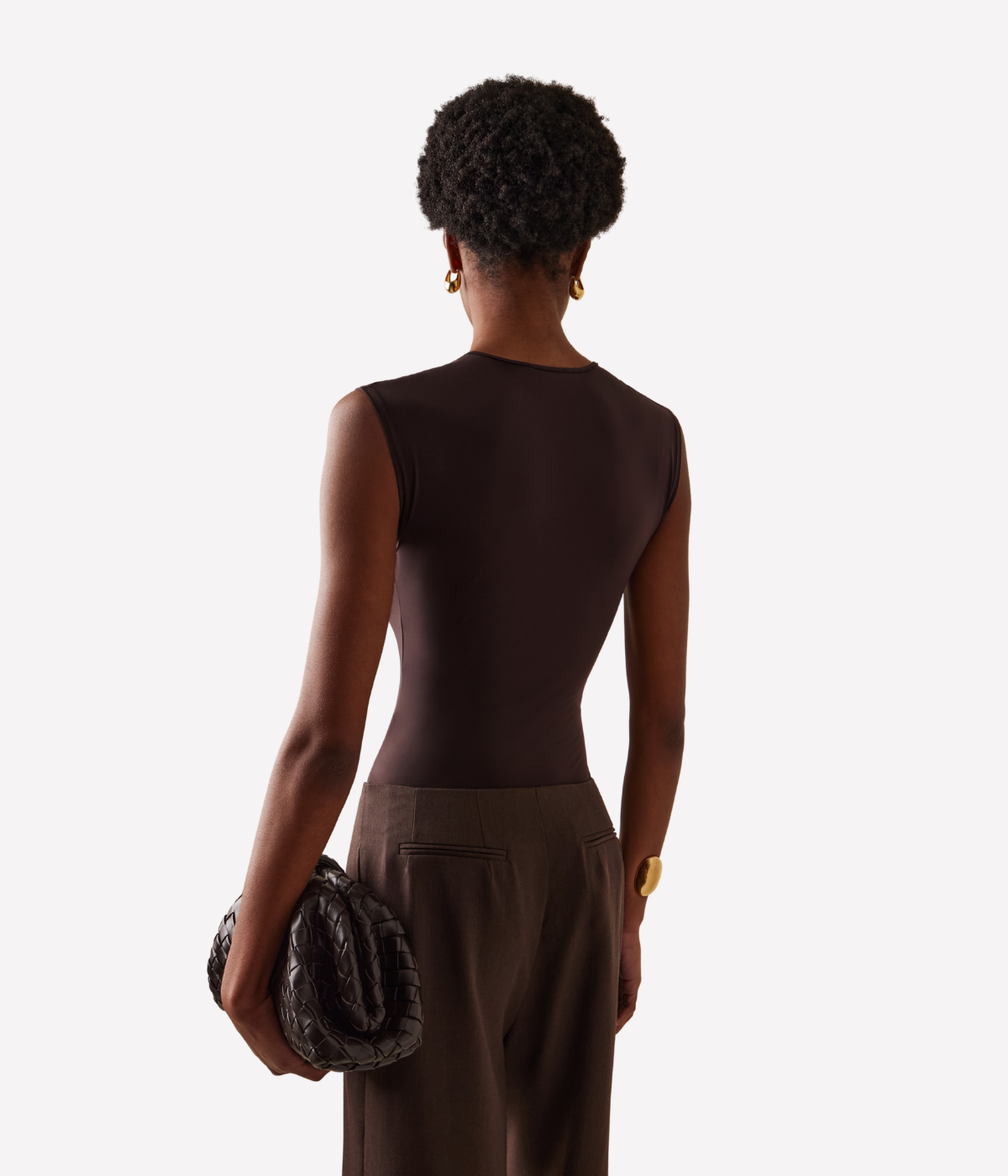 Aura Sleeveless Bodysuit in Chocolate