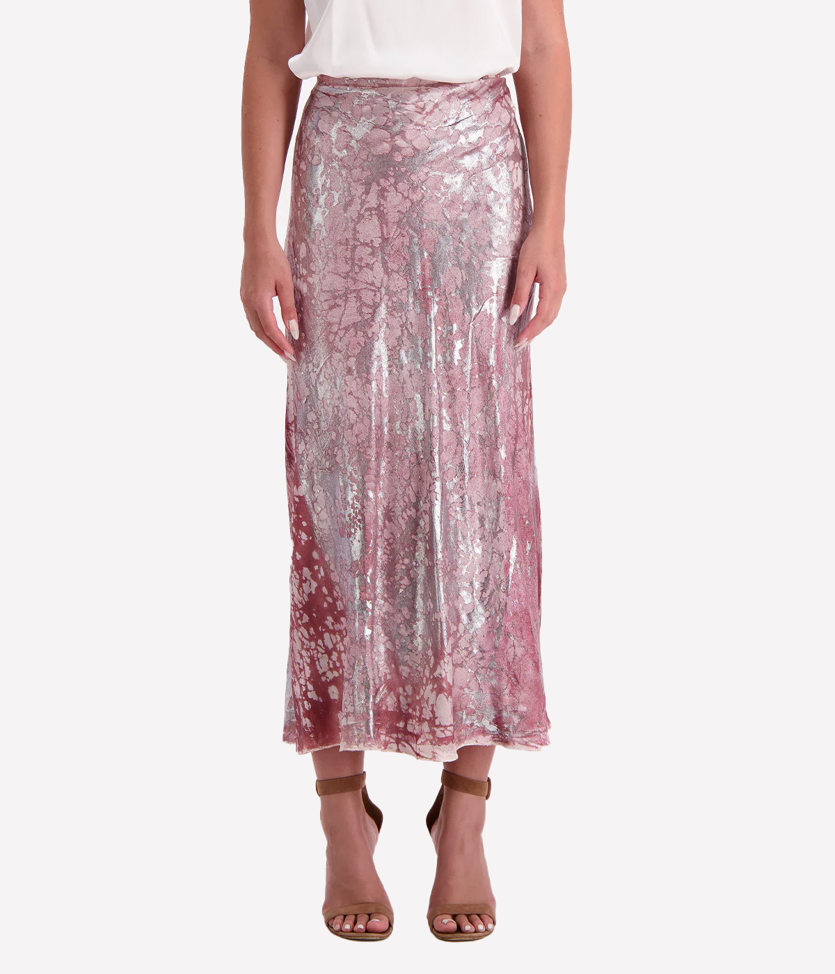 *FINAL SALE* Marble Lamination Long Skirt in Agata
