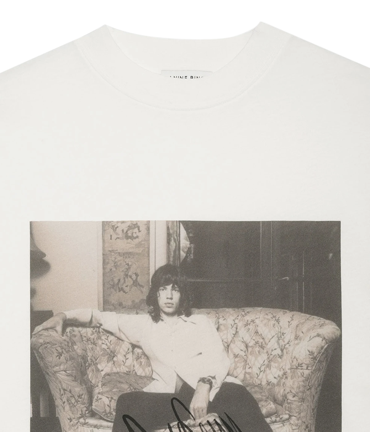 Avi Mick Jagger Tee in Ivory