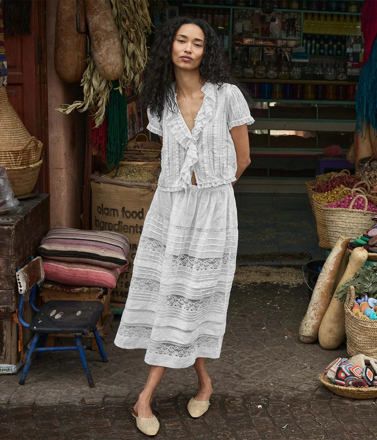 Sidra Skirt in Salt