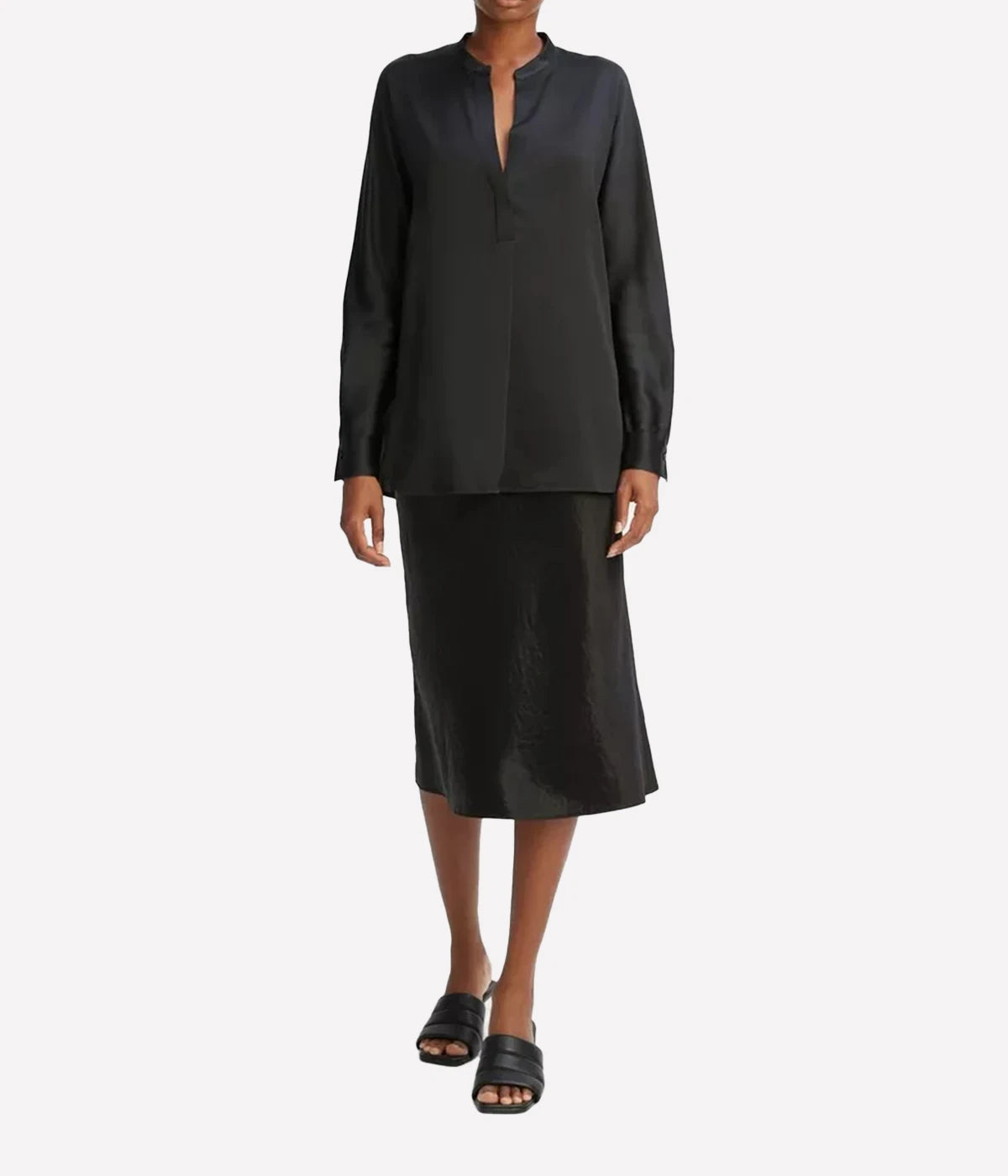 Banded Collar Belle Sleeve Blouse main image 0
