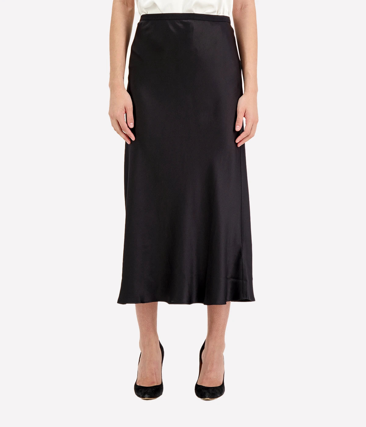 Bar Silk Skirt in Black