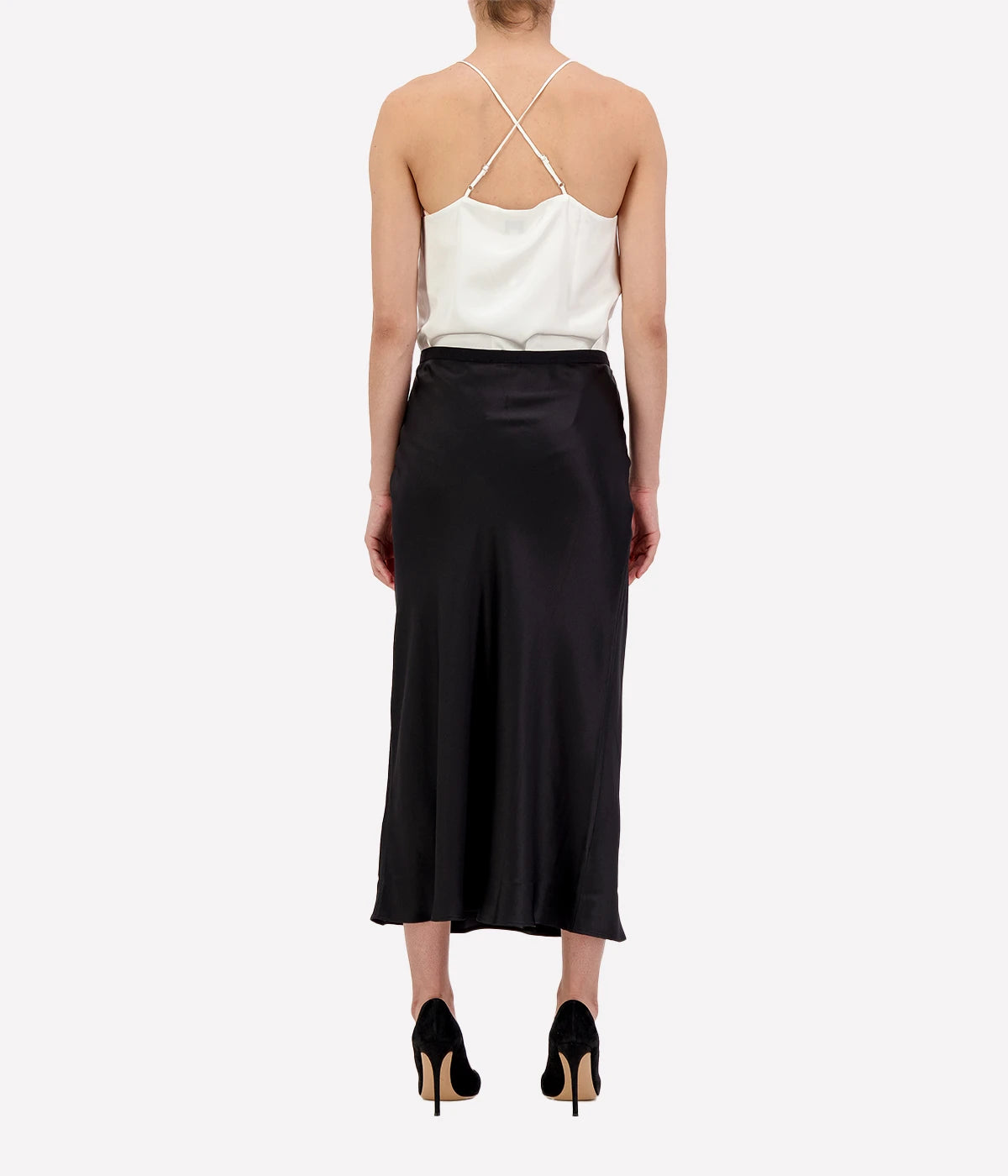 Bar Silk Skirt in Black