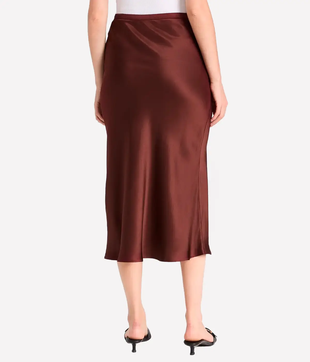 Bar Silk Skirt in Red Cherry