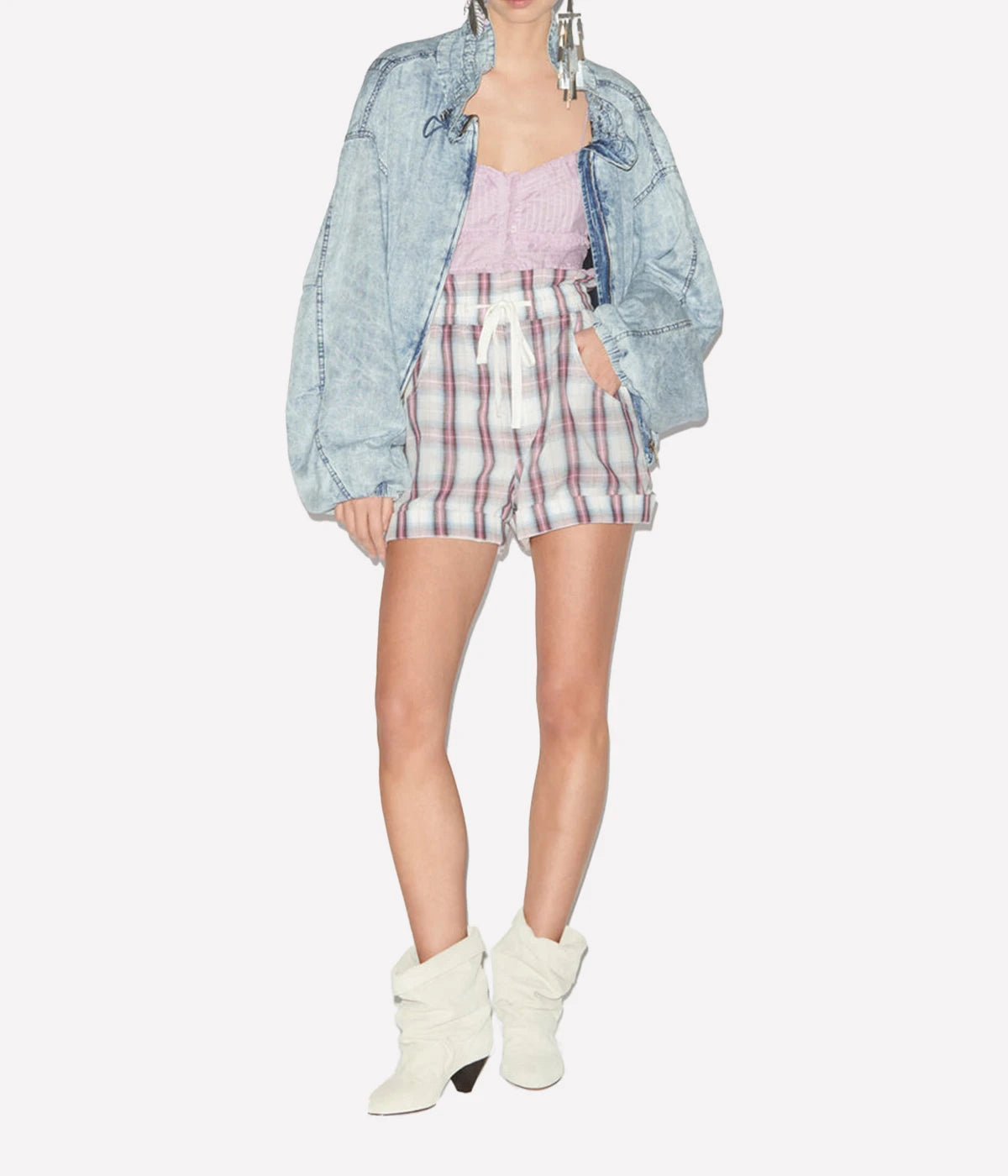 *FINAL SALE* Beatia Short in Ecru & Pink