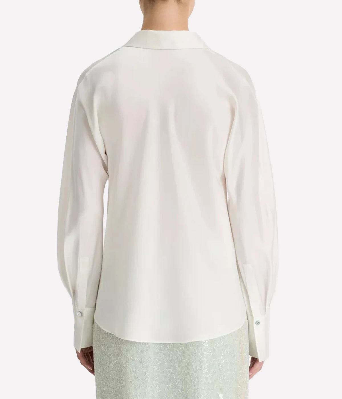 Bias Long Sleeve Blouse in Off White