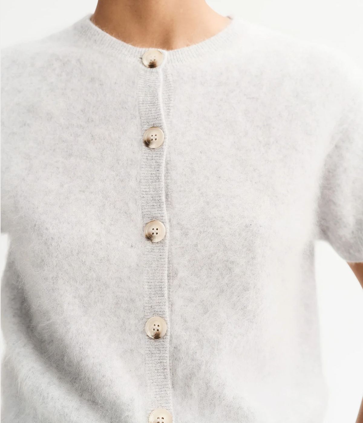 Brushed Short Sleeve in Light Grey
