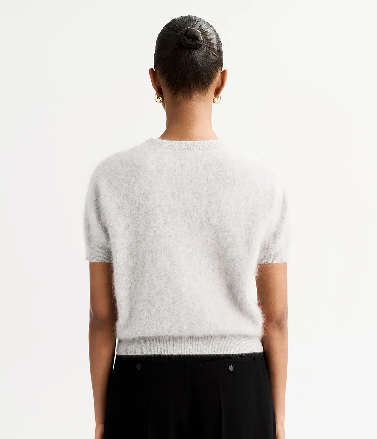 Brushed Short Sleeve in Light Grey