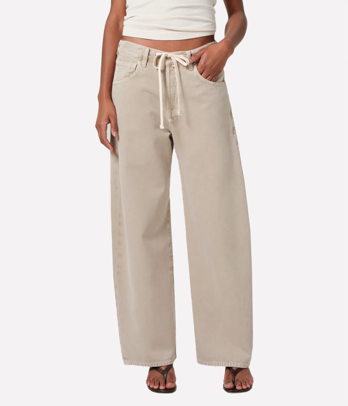 Brynn Drawstring Trouser in Brushed Quartz