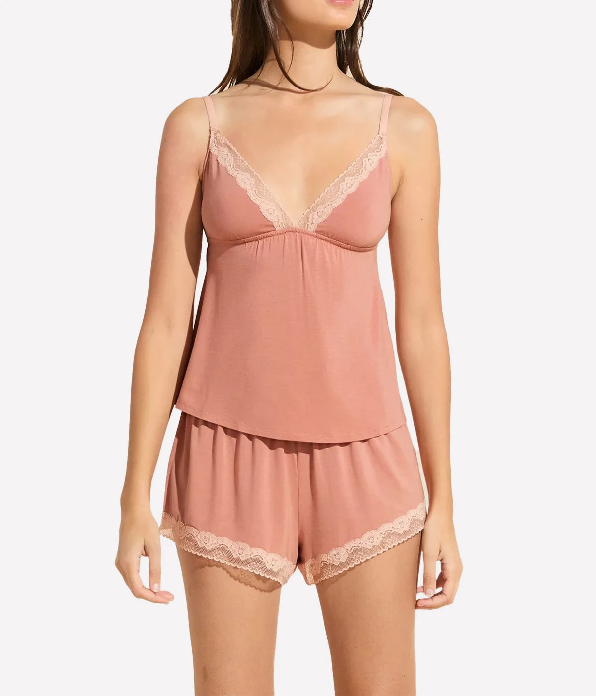 Flora Cami Short Set in in Rogue Pink Rose