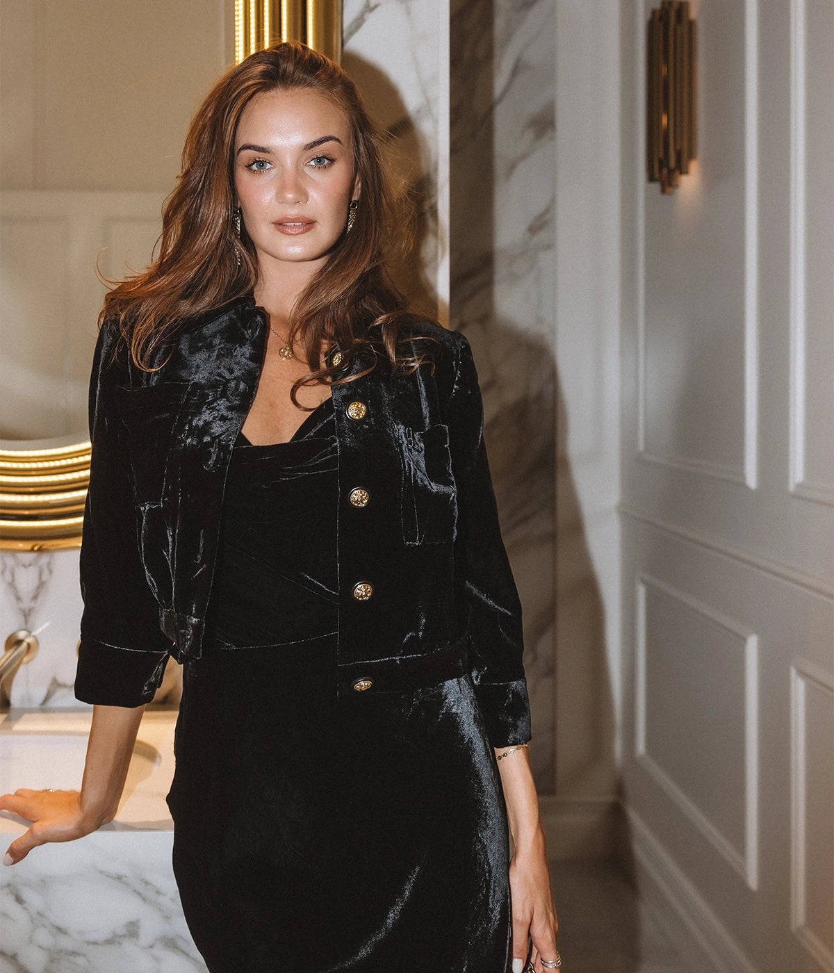 Jia Crop 3/4 Sleeve Jacket in BLACK