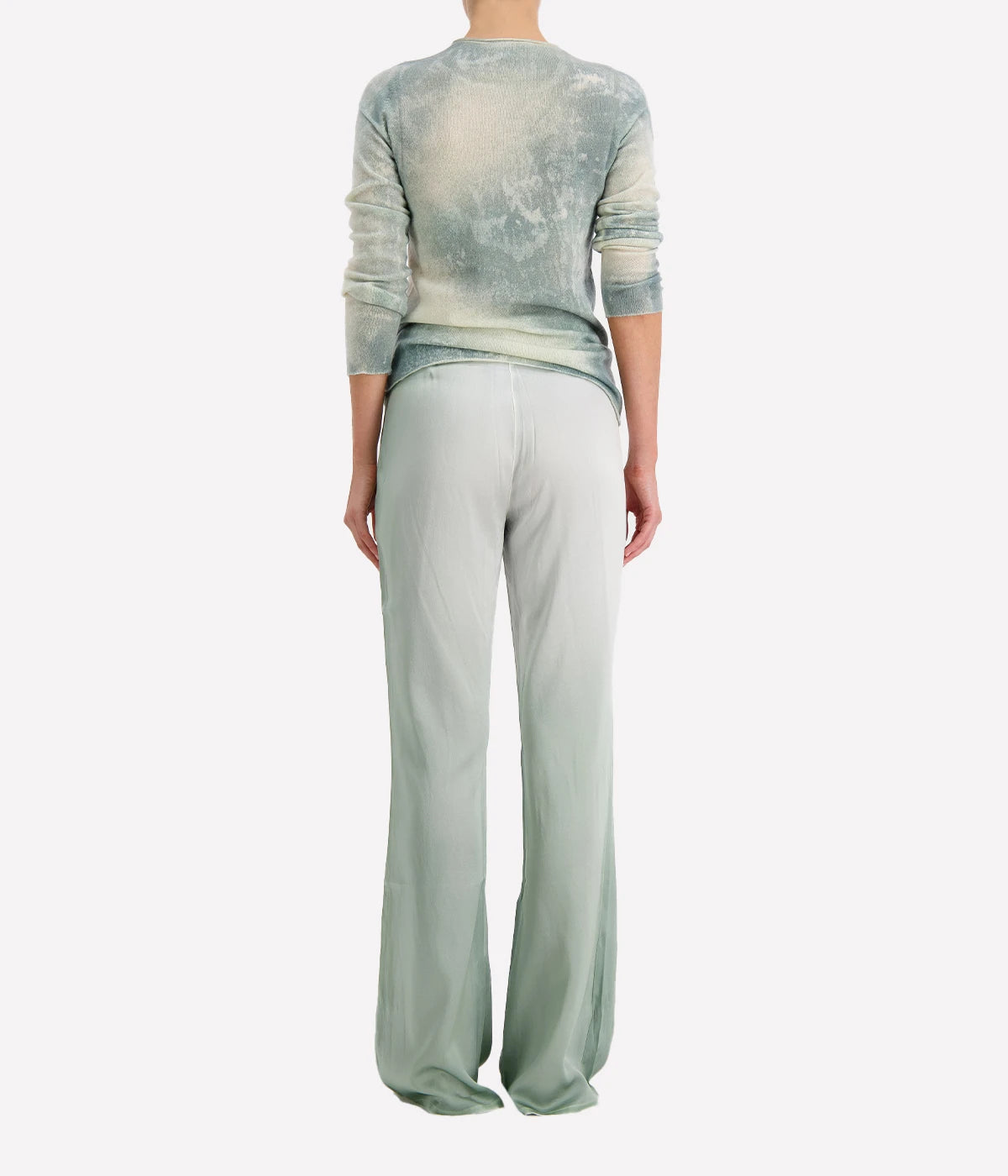 *FINAL SALE* Degrade Silk Flare Pant in Jade
