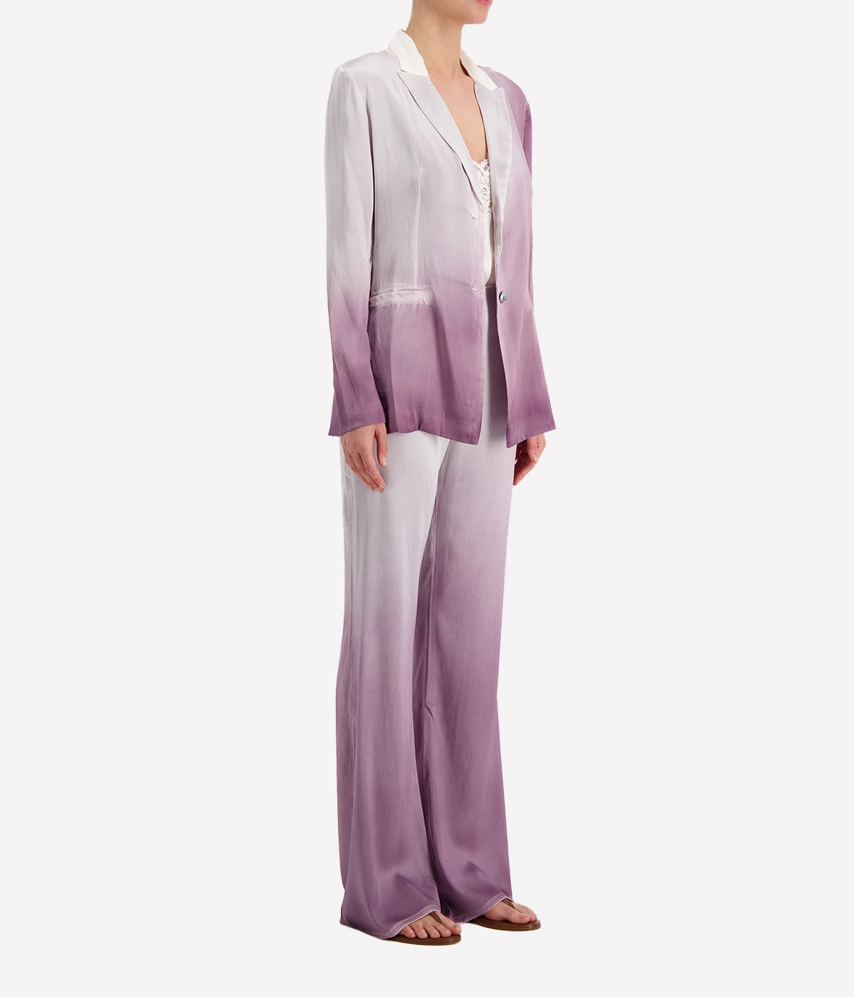 *FINAL SALE* Degrade Silk Flare Pant in Lavender