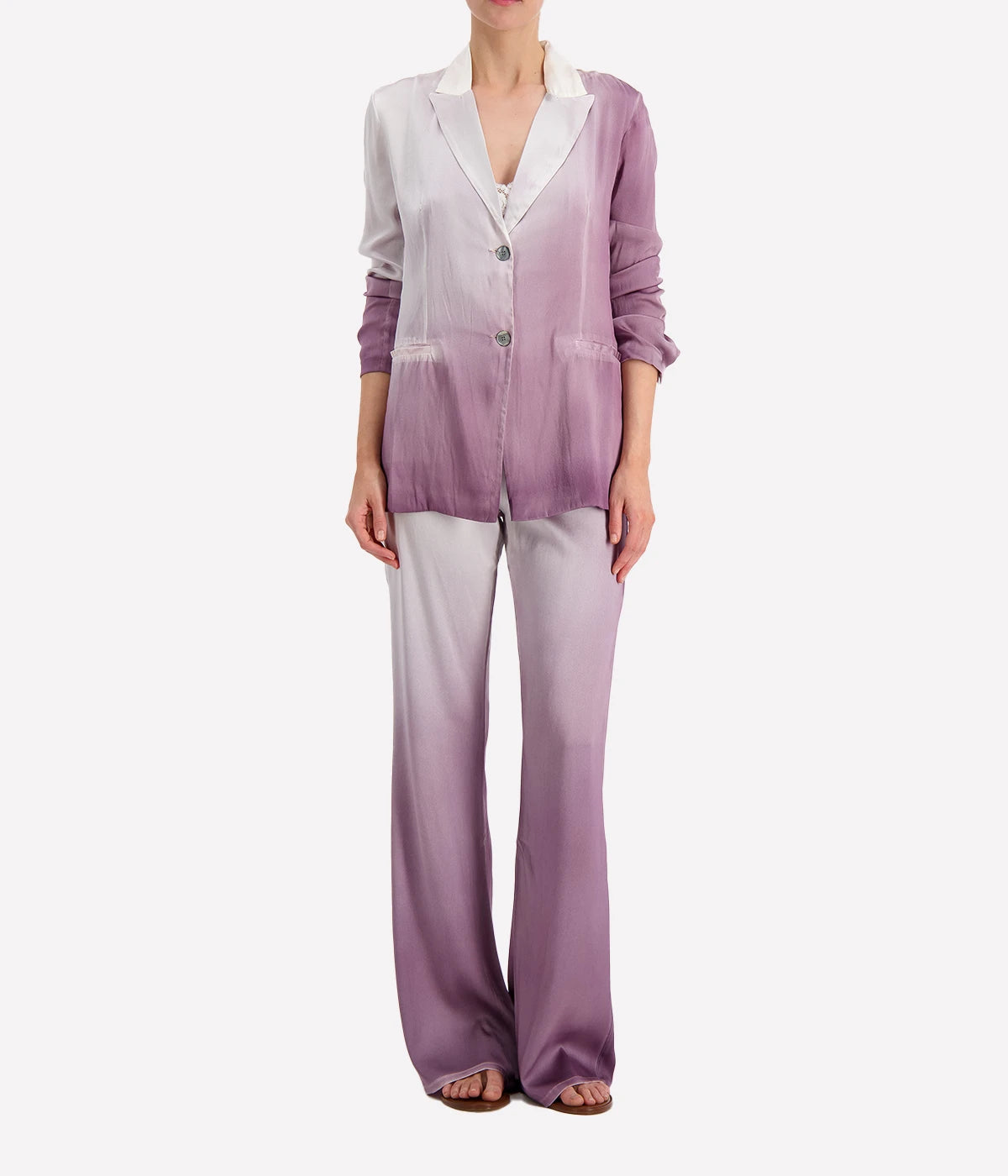 *FINAL SALE* Degrade Silk Flare Pant in Lavender