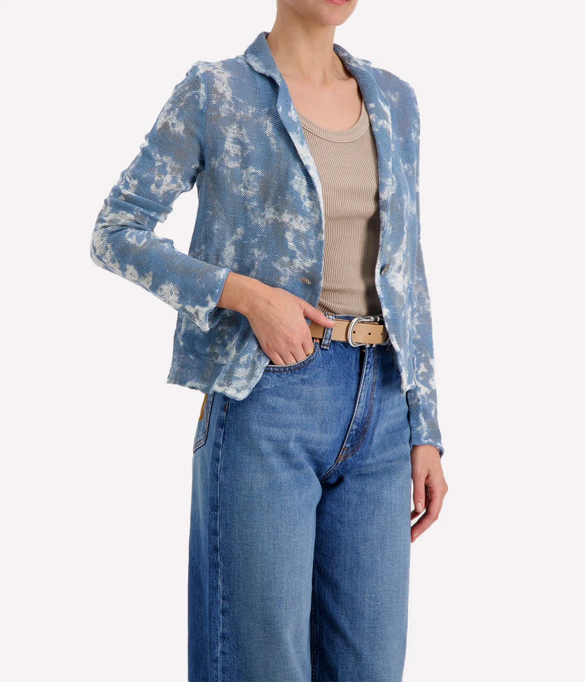 *FINAL SALE* Camouflage Net Short Jacket in Water