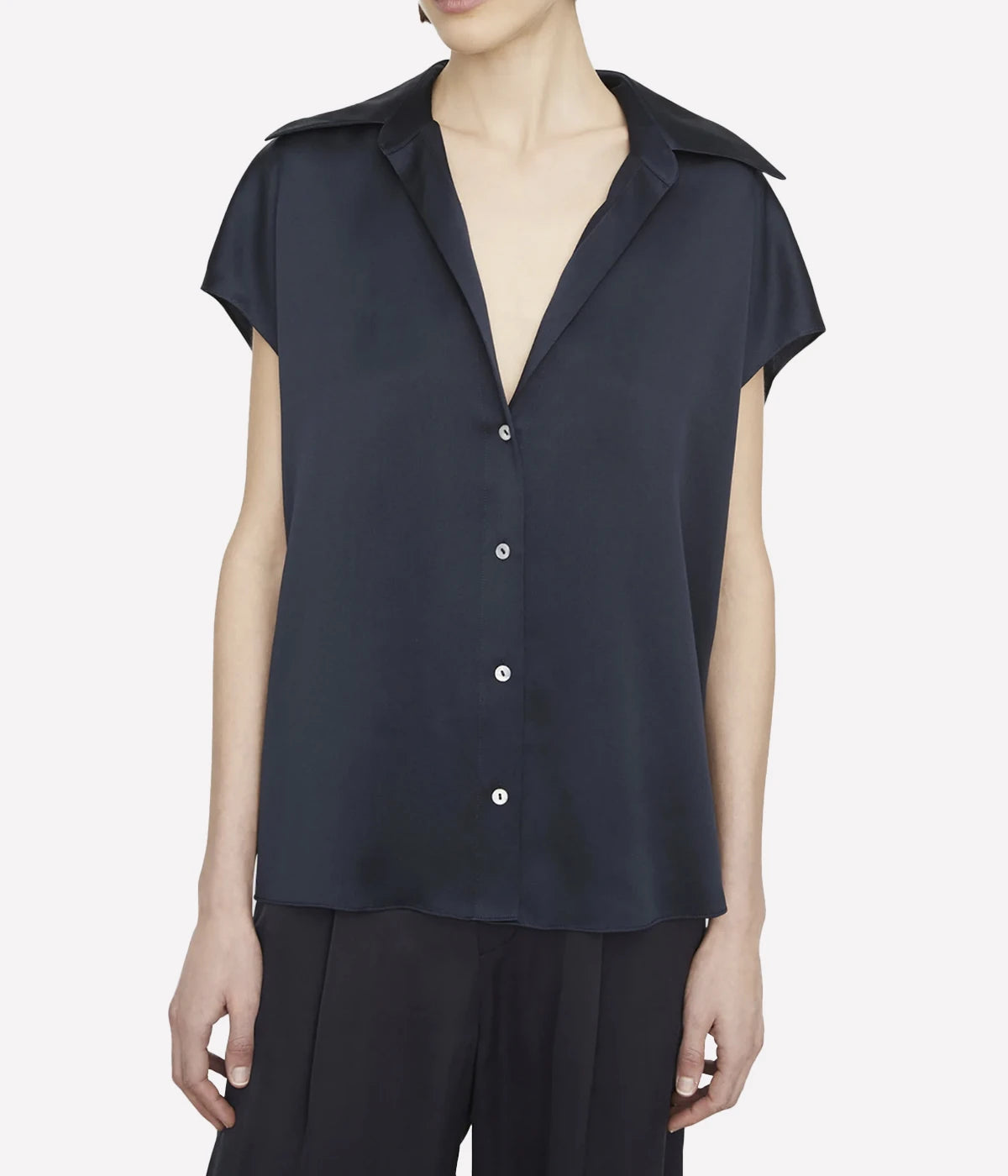 Cap Sleeve Ruched Back Blouse in Costal