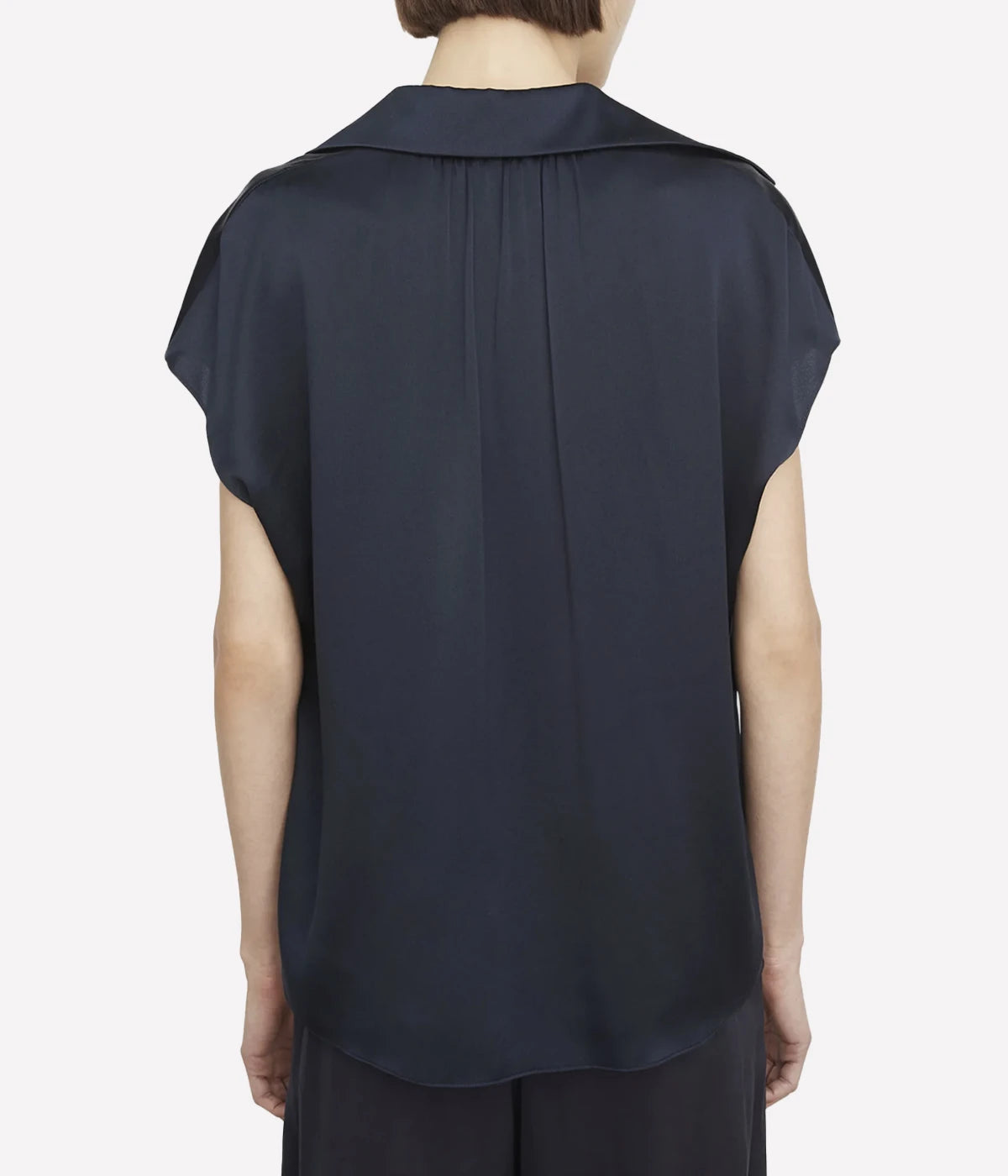 Cap Sleeve Ruched Back Blouse in Costal