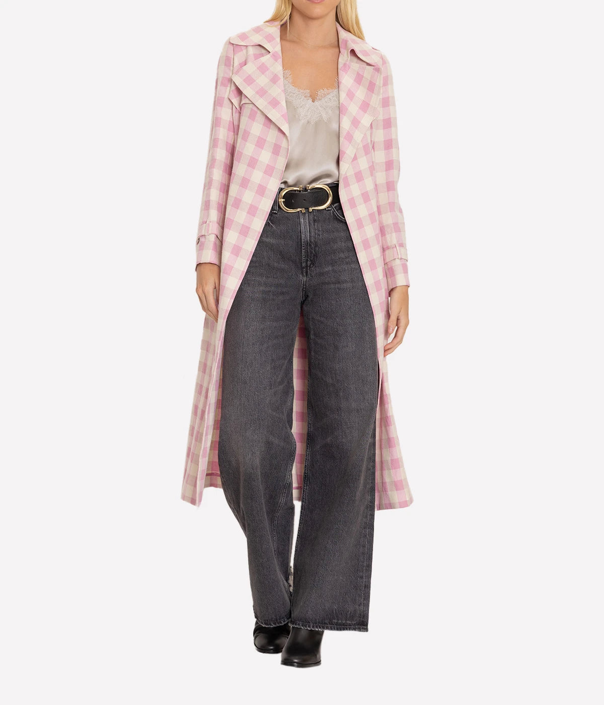 Carola Coat in Pink Check