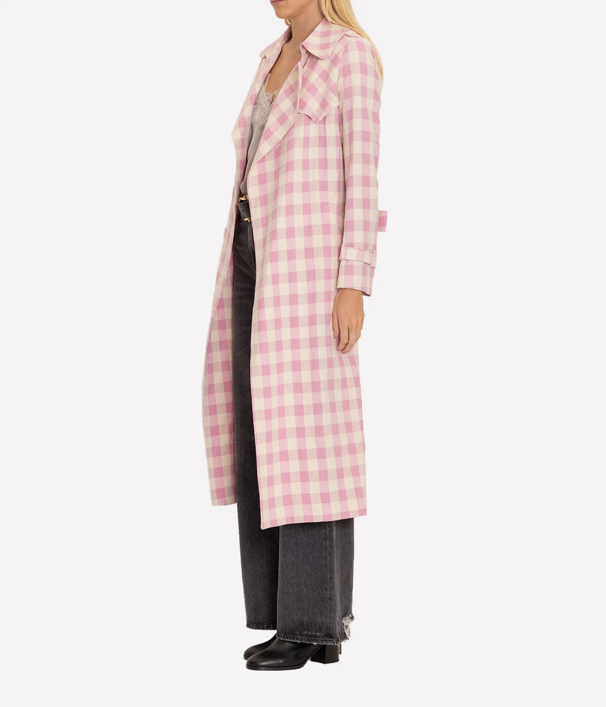 Carola Coat in Pink Check