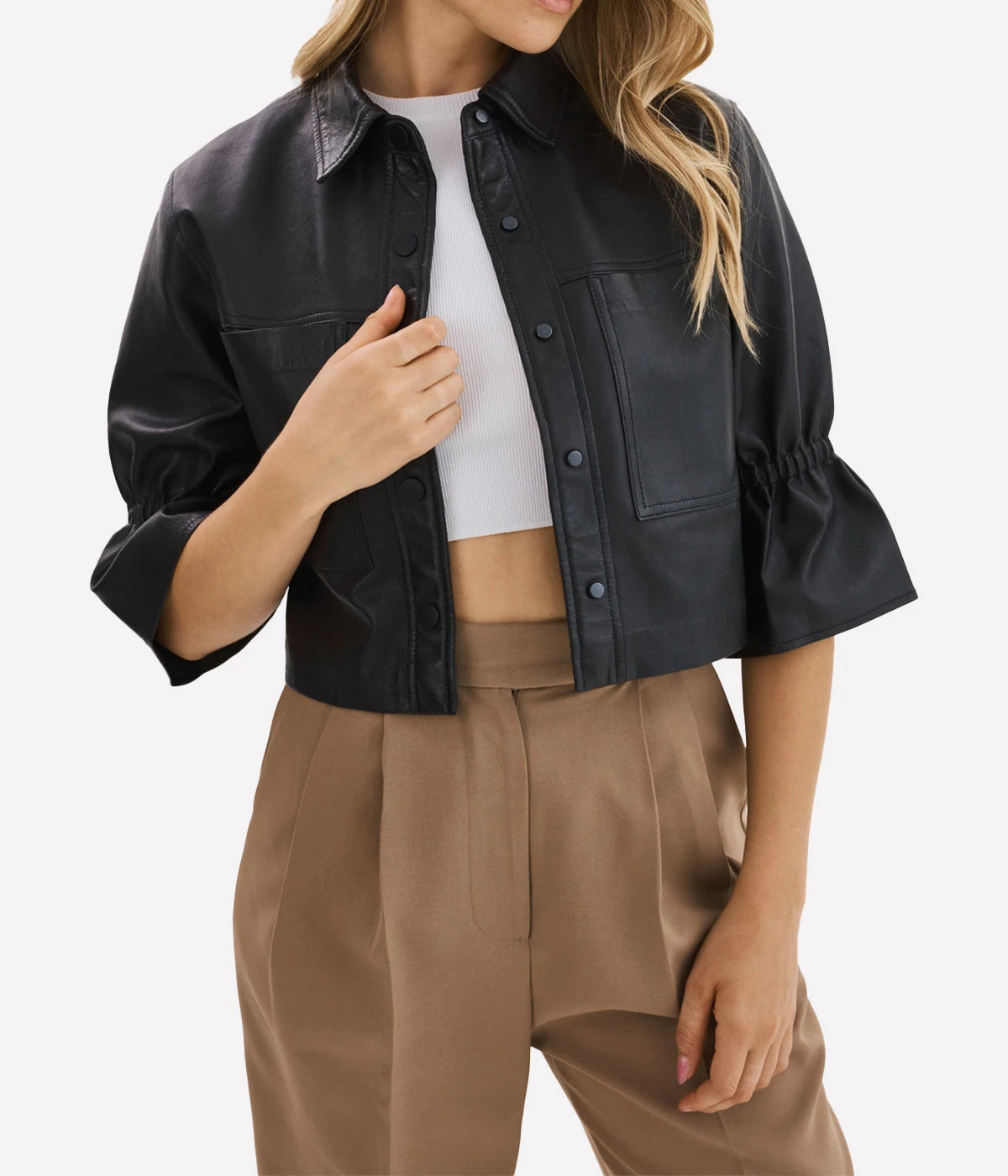 *FINAL SALE* Carolina Leather Jacket in Black