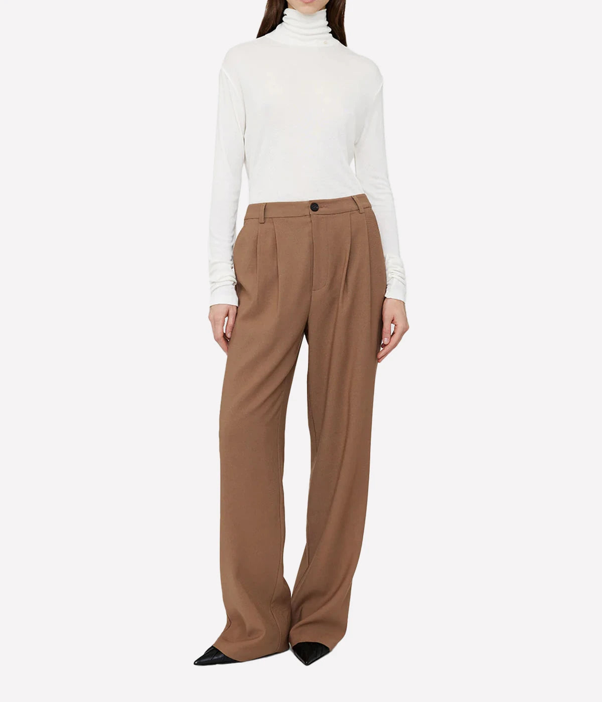 Carrie Pant in Camel