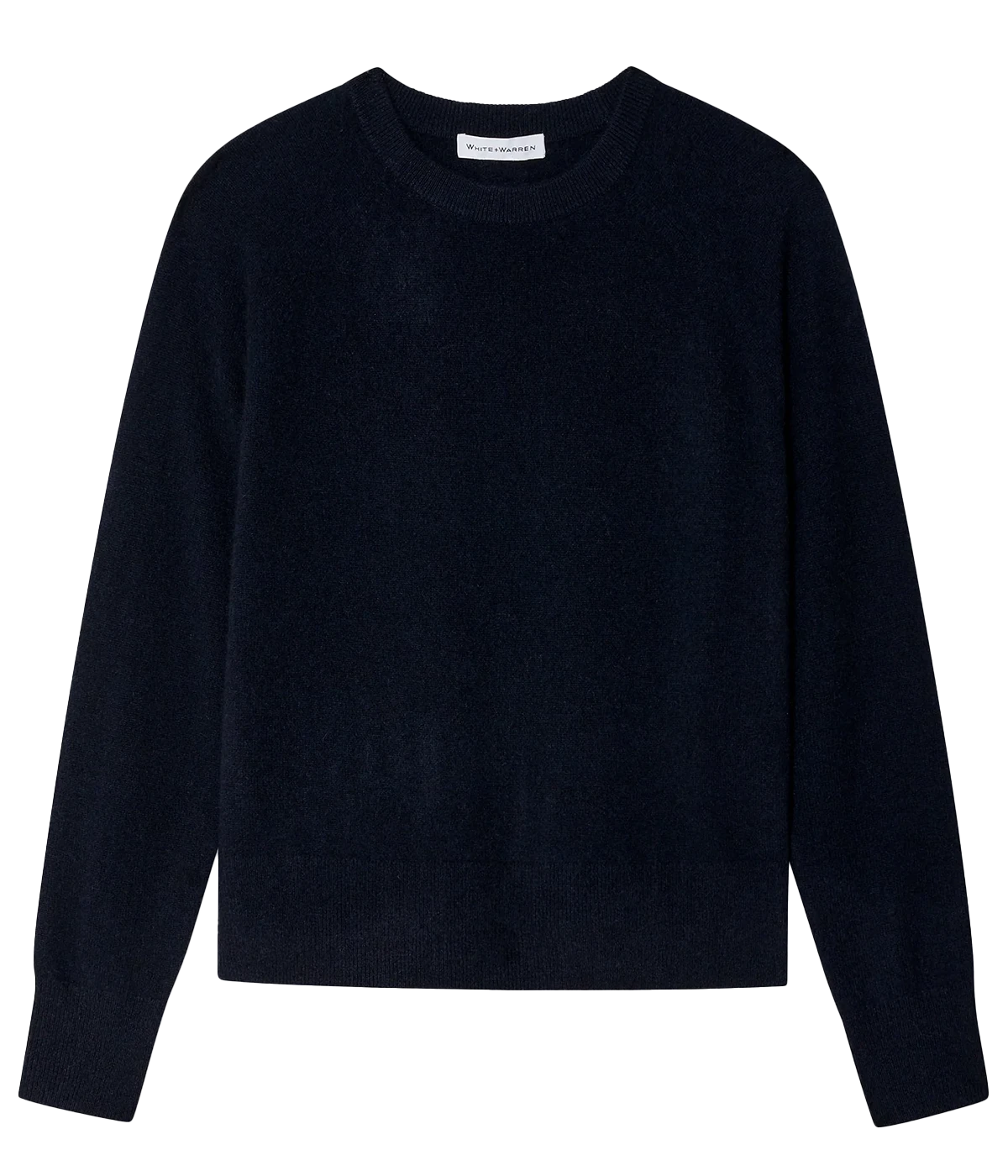 Cashmere Rib Trim Sweatshirt in Deep Navy