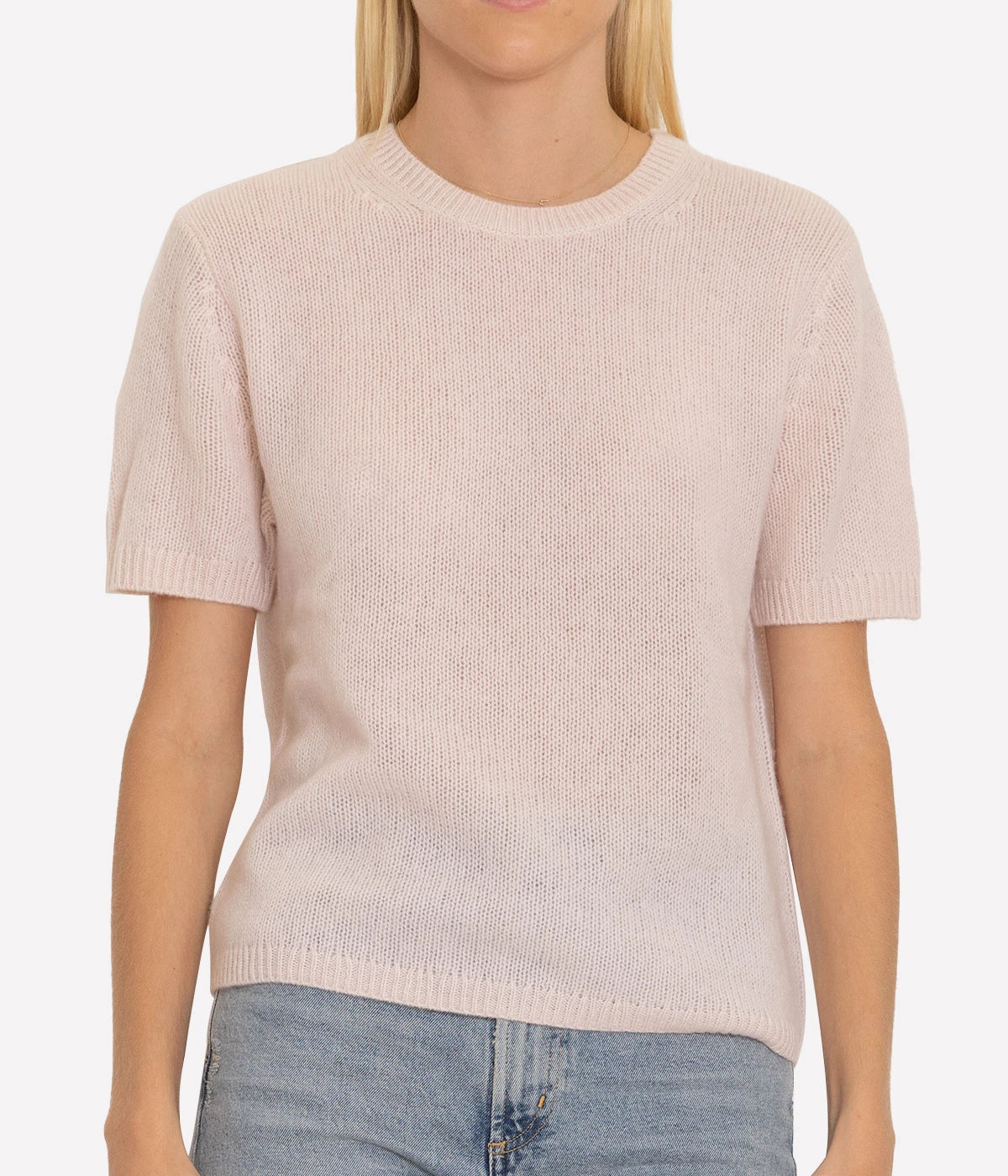 *FINAL SALE* Cashmere Featherweight T-Shirt in Pink Sand
