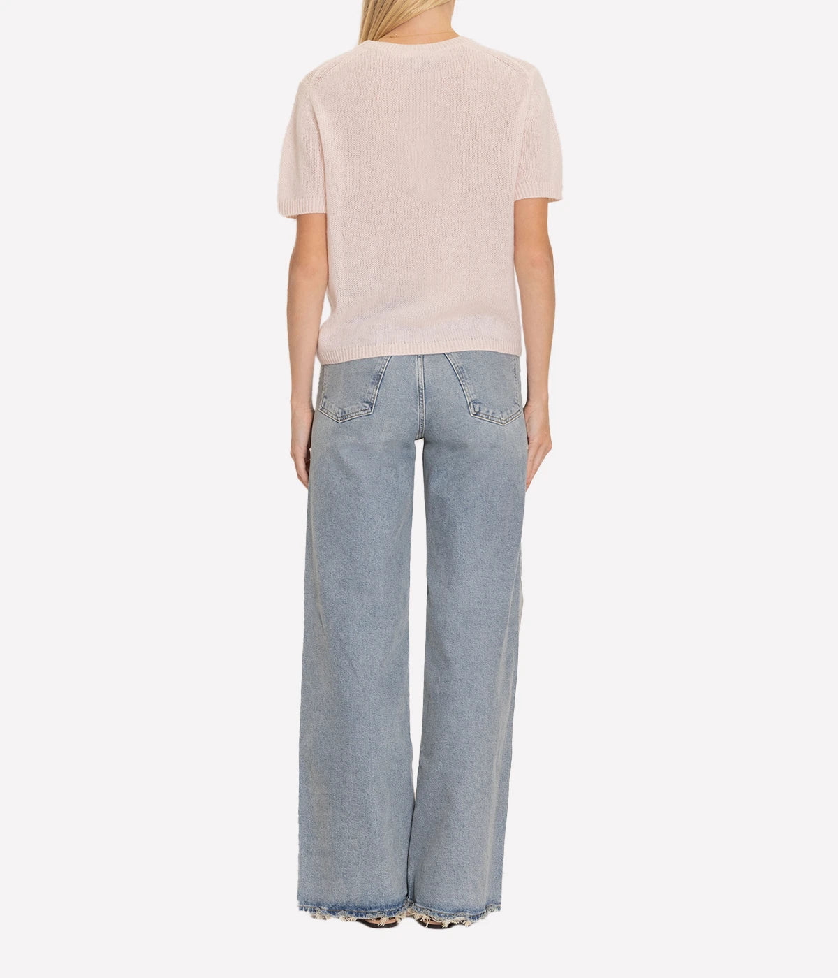 Cashmere Featherweight T-Shirt in Pink Sand