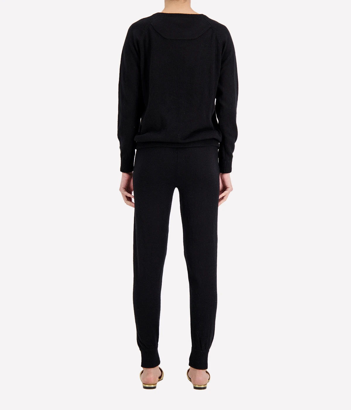 Cashmere Jogger Track Pants in Black