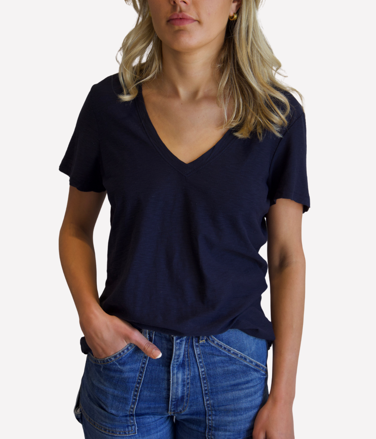 *FINAL SALE* Casual V Neck Tee in DEEP