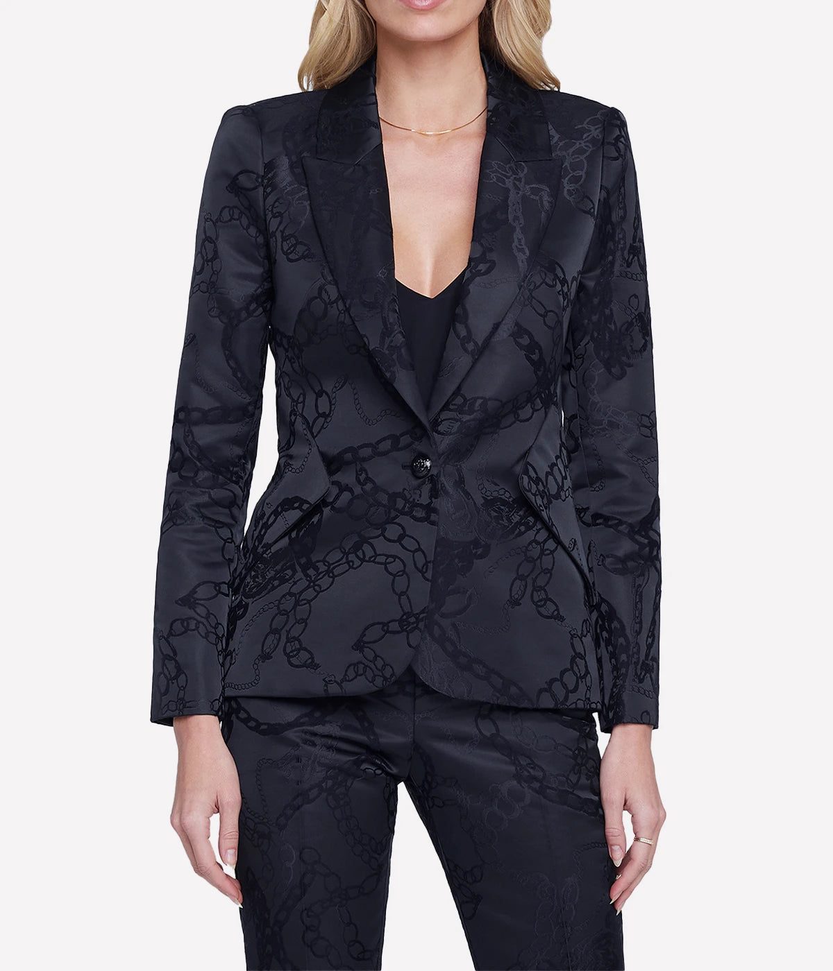 *FINAL SALE* Chamberlain Blazer in Black Multi Grunge Chain