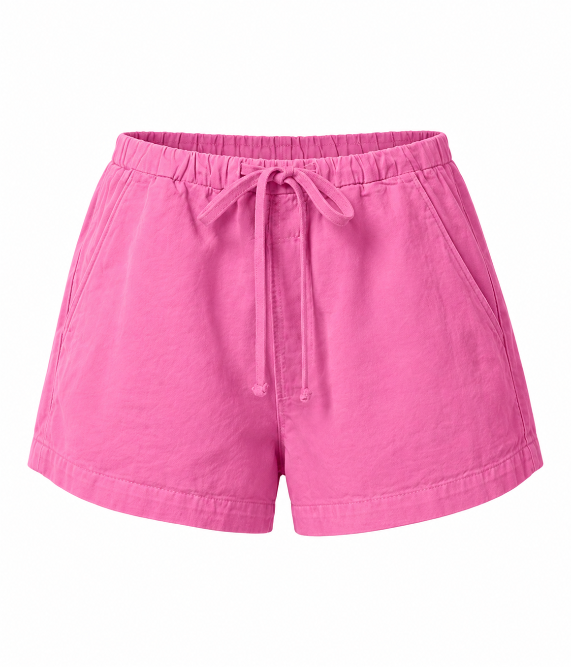 Citizens of Humanity Este Drawstring Short in Raspberry is displayed flat with an elastic waistband.