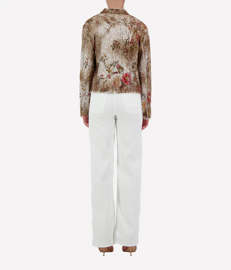 Cherry Bloom Round Neck Jacket in SUGHERO