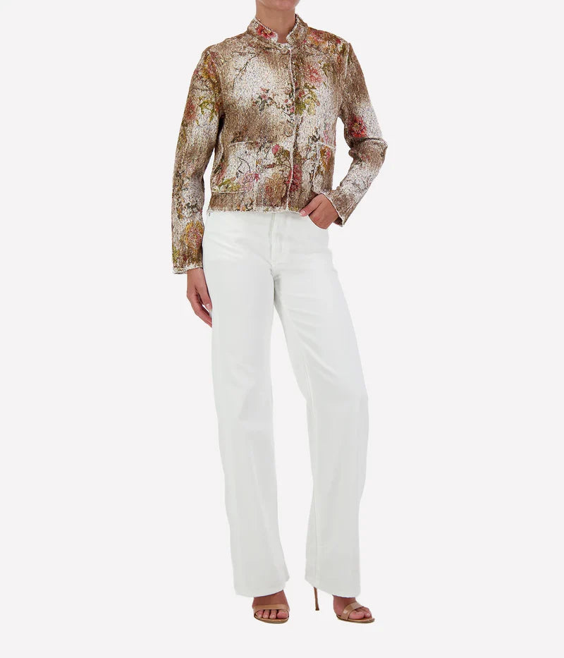 Cherry Bloom Round Neck Jacket in SUGHERO