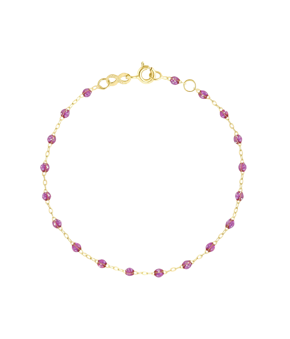 ALT text: Gigi CLOZEAU Classic Gigi bracelet in 18ct yellow gold with Galaxy resin beads and fine chain design