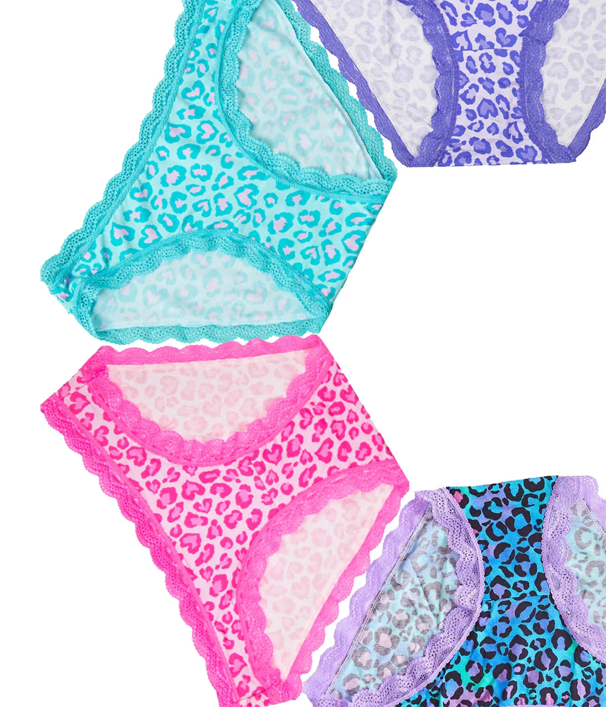 Classic Leopard Underwear Set in Blue & Pink