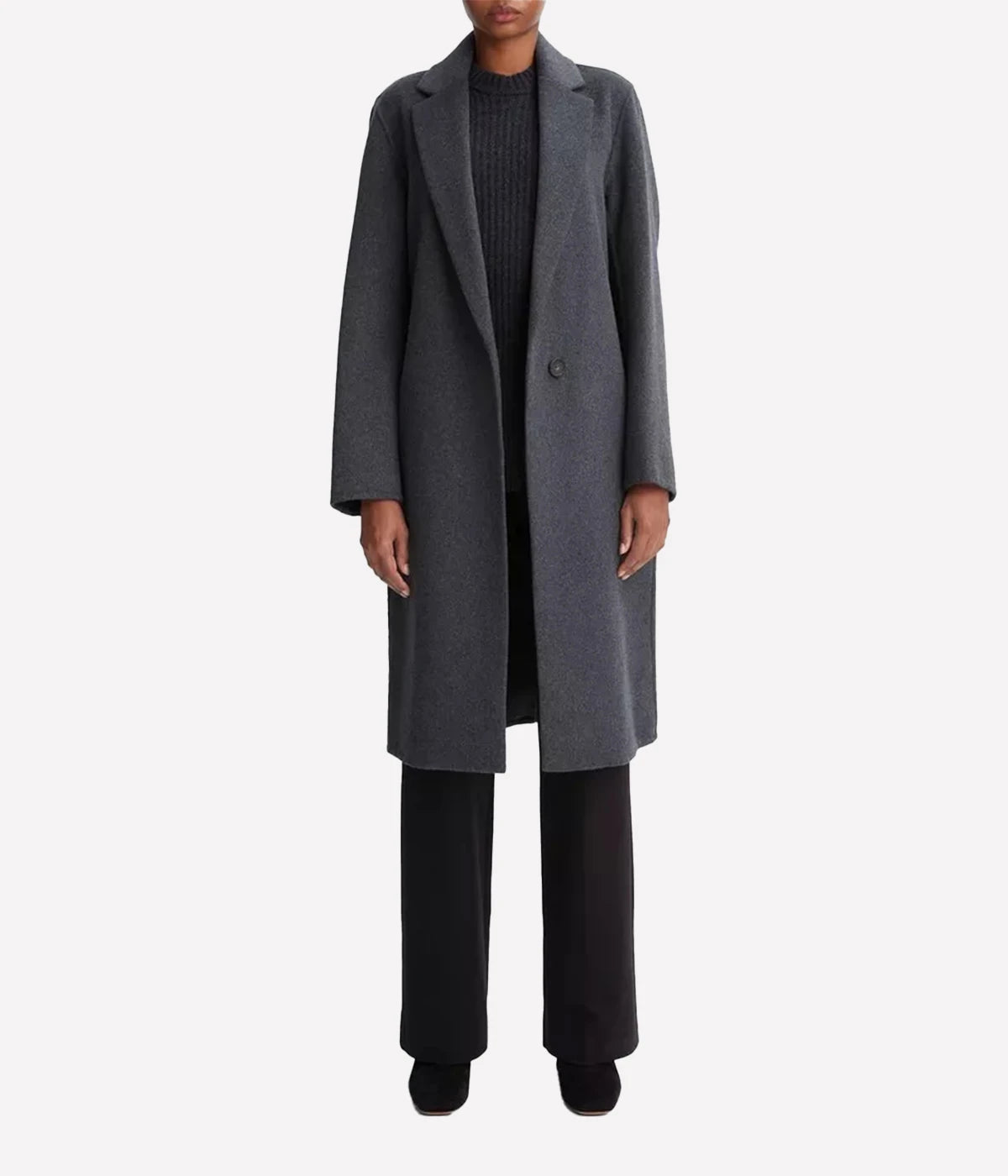Classic Straight Coat in Charcoal