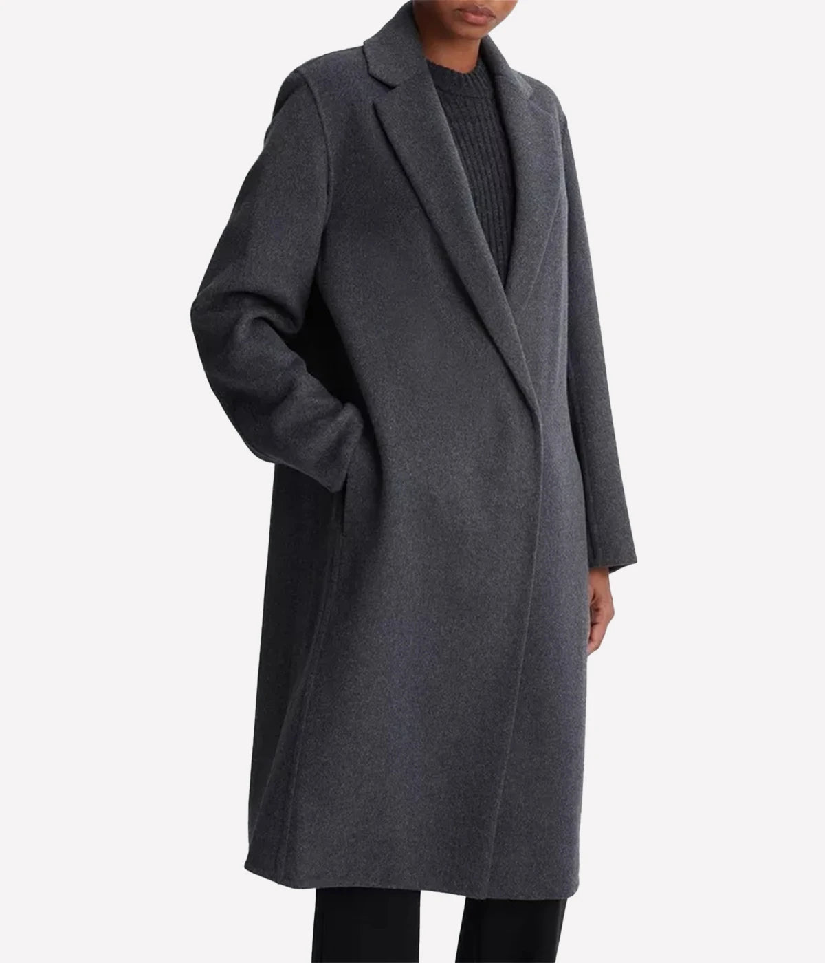 Classic Straight Coat in Charcoal