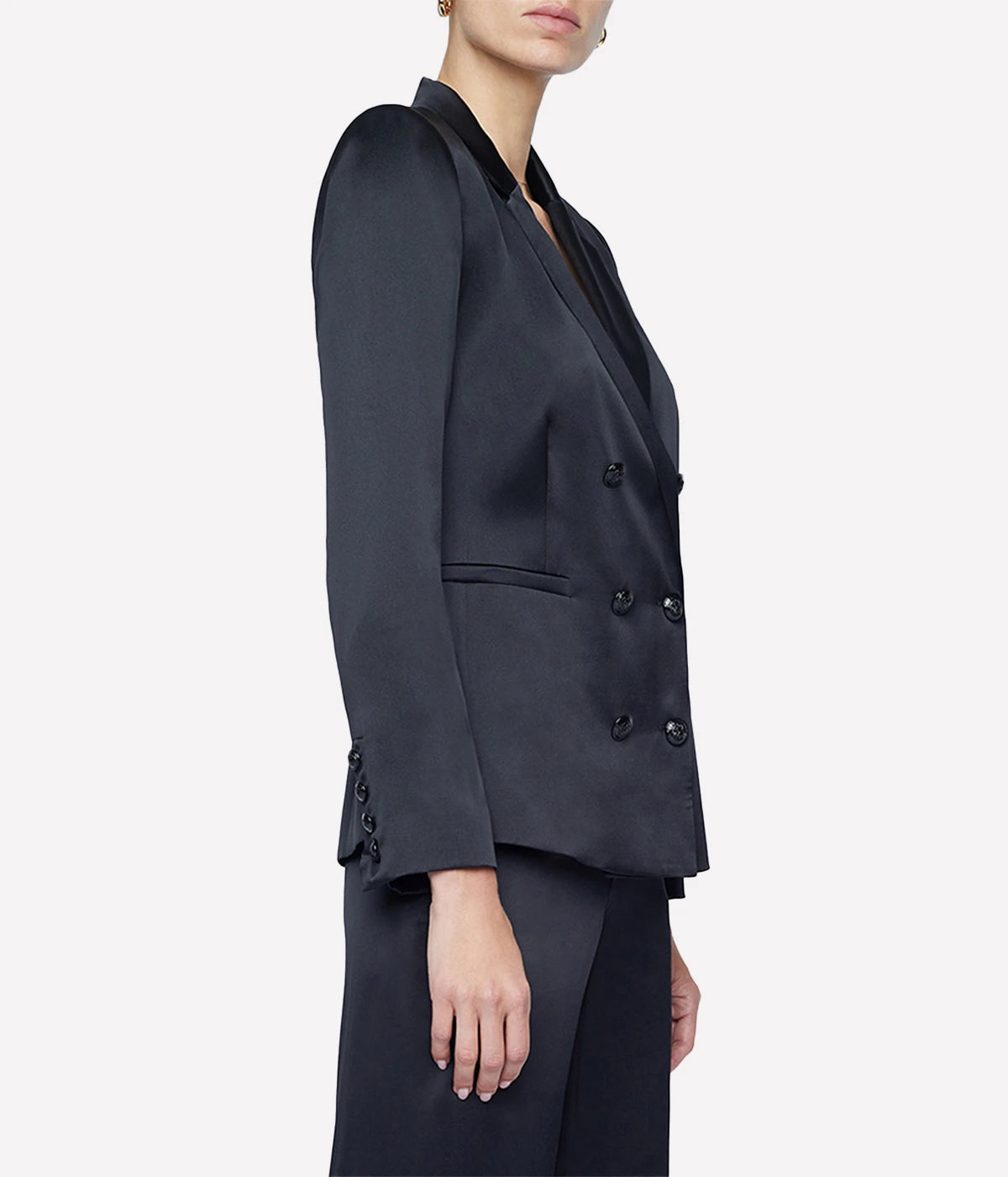 Colin Double Breasted Blazer in Black