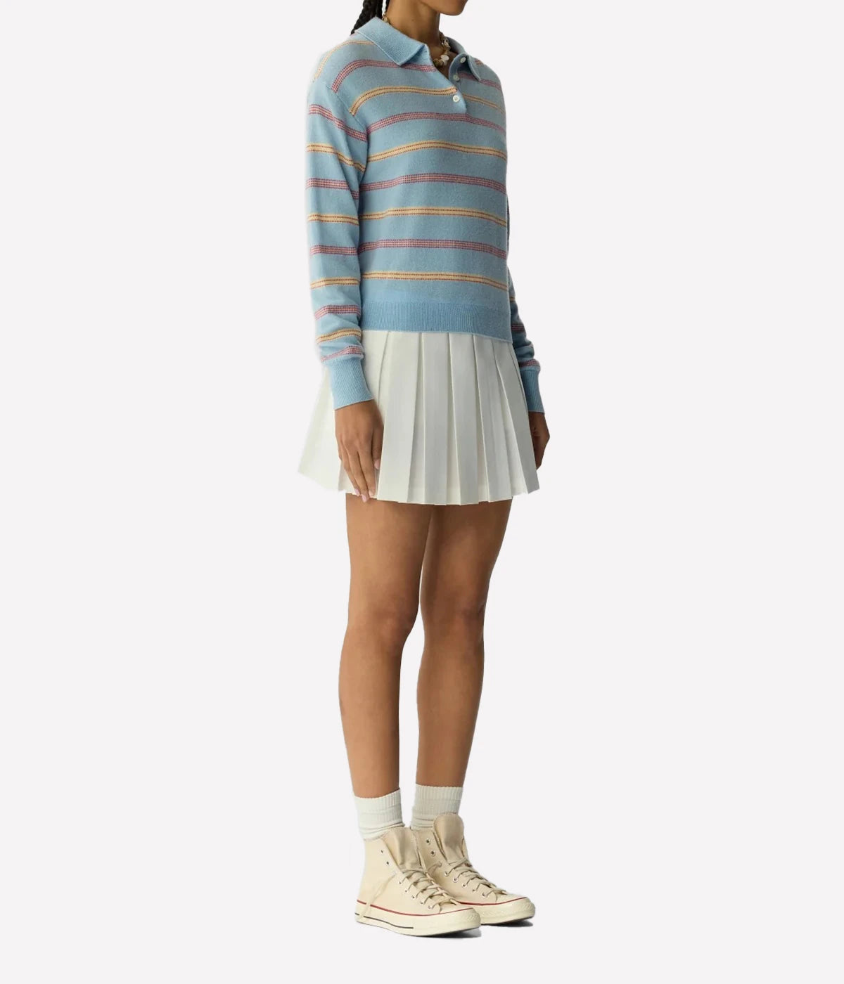 Collegiate Stripe Polo In Clear Sky Combo