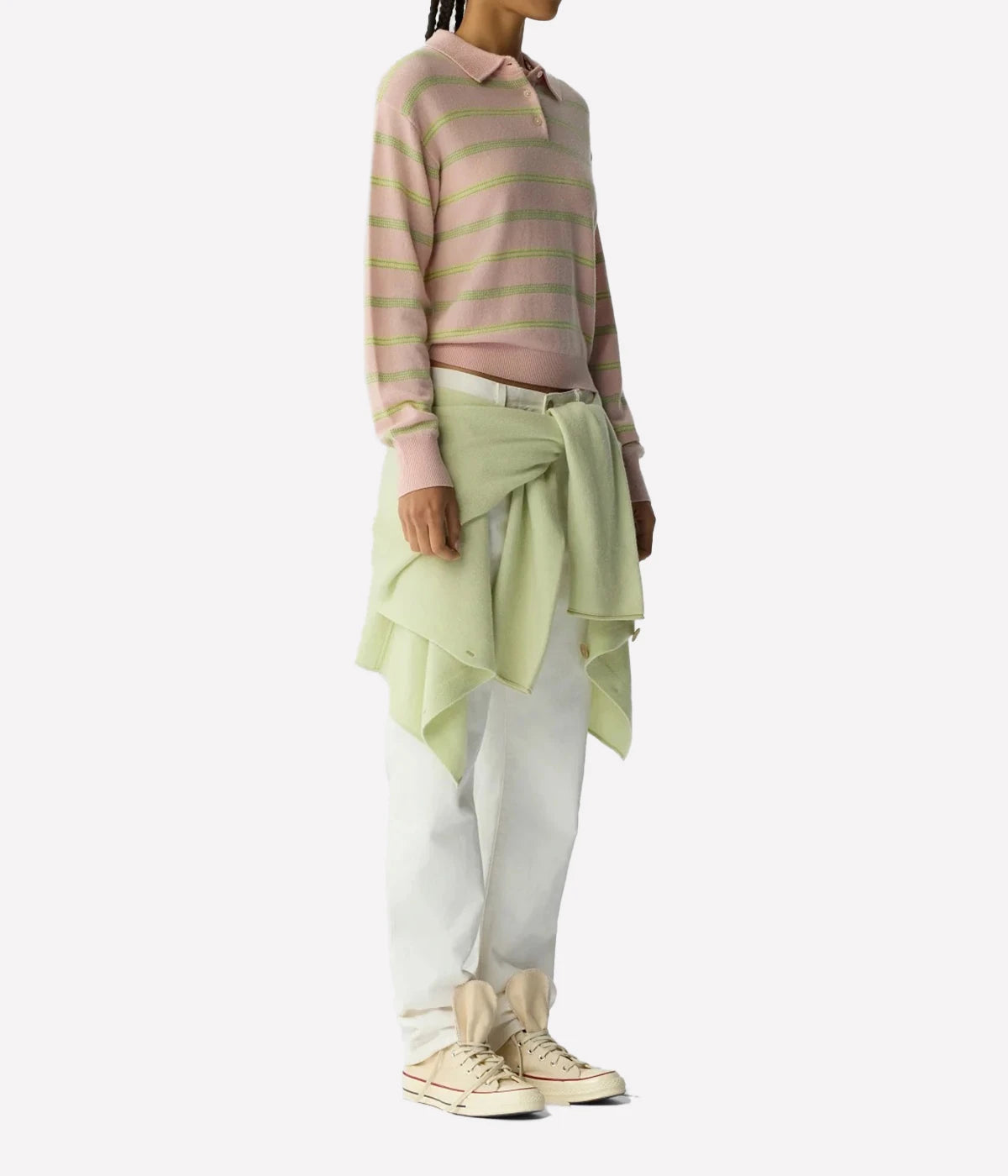 Collegiate Stripe Polo In Power Pink