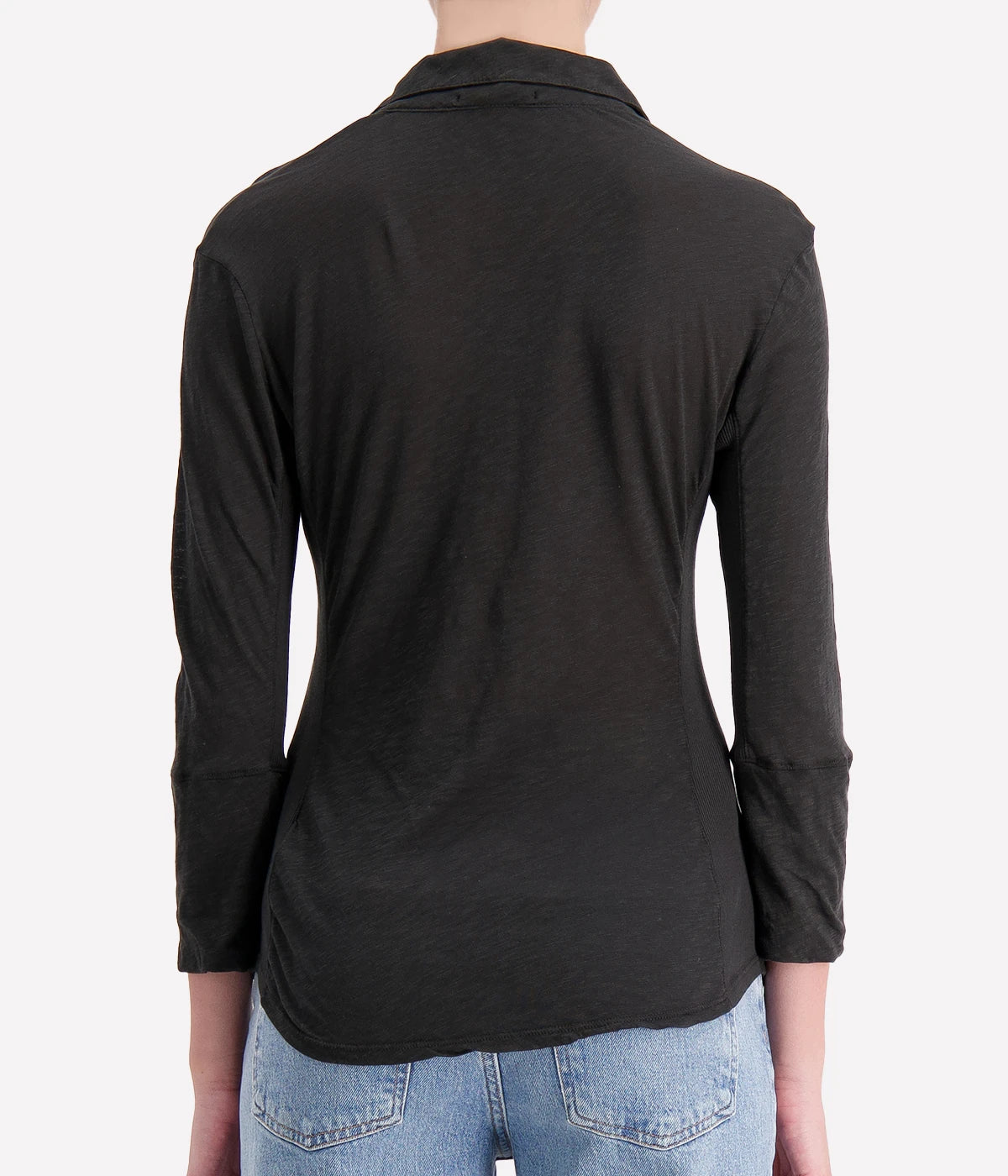 Contrast Panel Shirt in Carbon