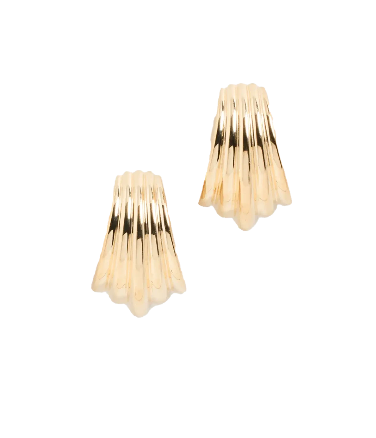 Super modern Jennifer Zeuner earrings with a retro-glam feeling. Curved and corrugated, these elegant and affordable gold vermeil earrings gently drop from your ears. Wear the Cooper to your next event, or every day for subtle glam.