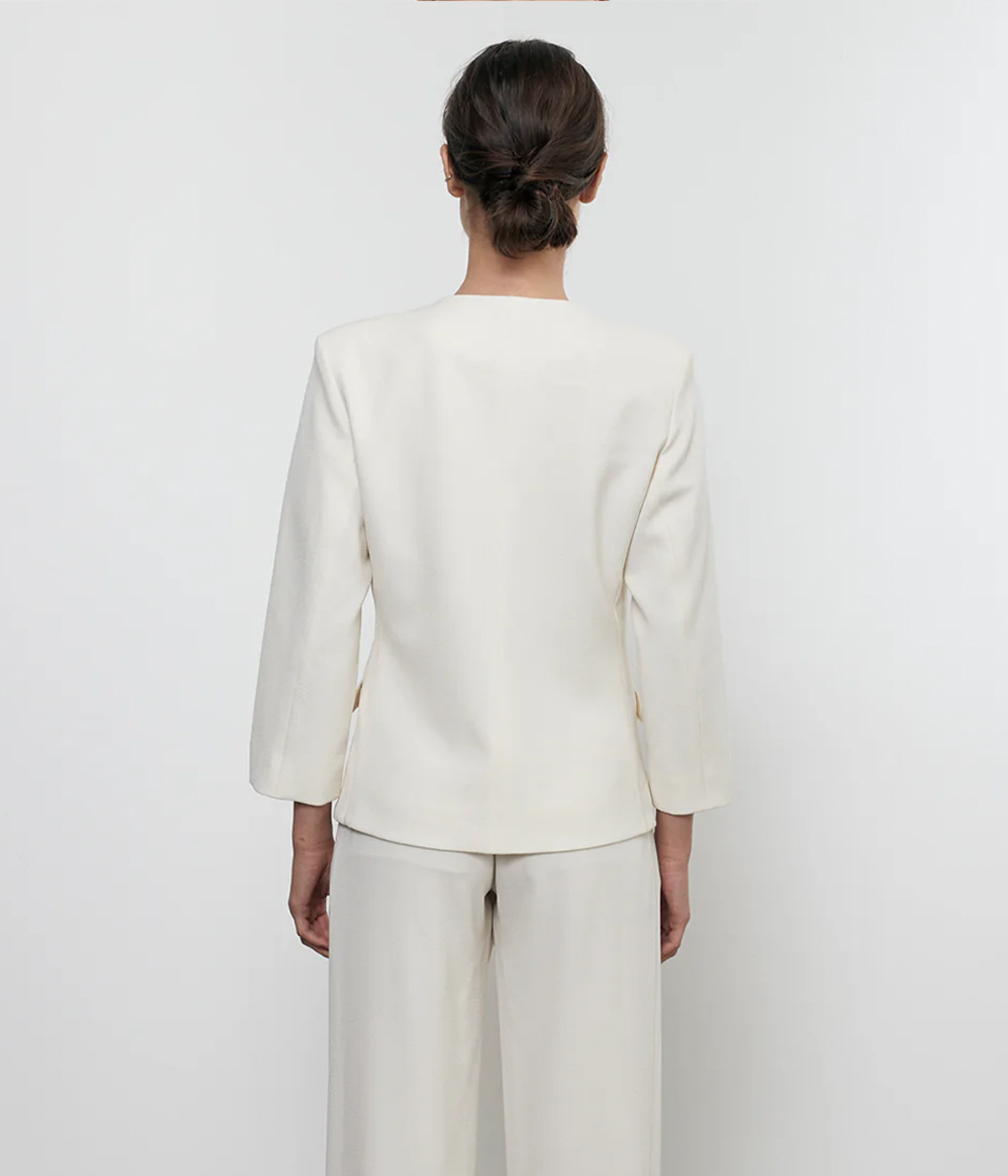 Crepe Sartorial Jacket in Cream