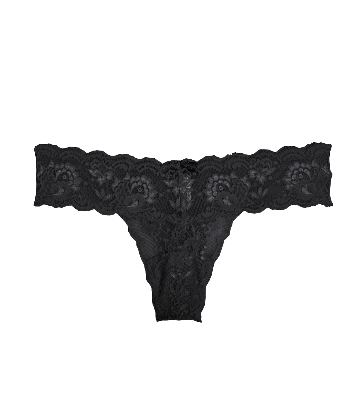 Cosabella Cutie Thong in black, crafted from soft Italian floral lace with a comfortable cotton gusset lining for all-day wear.