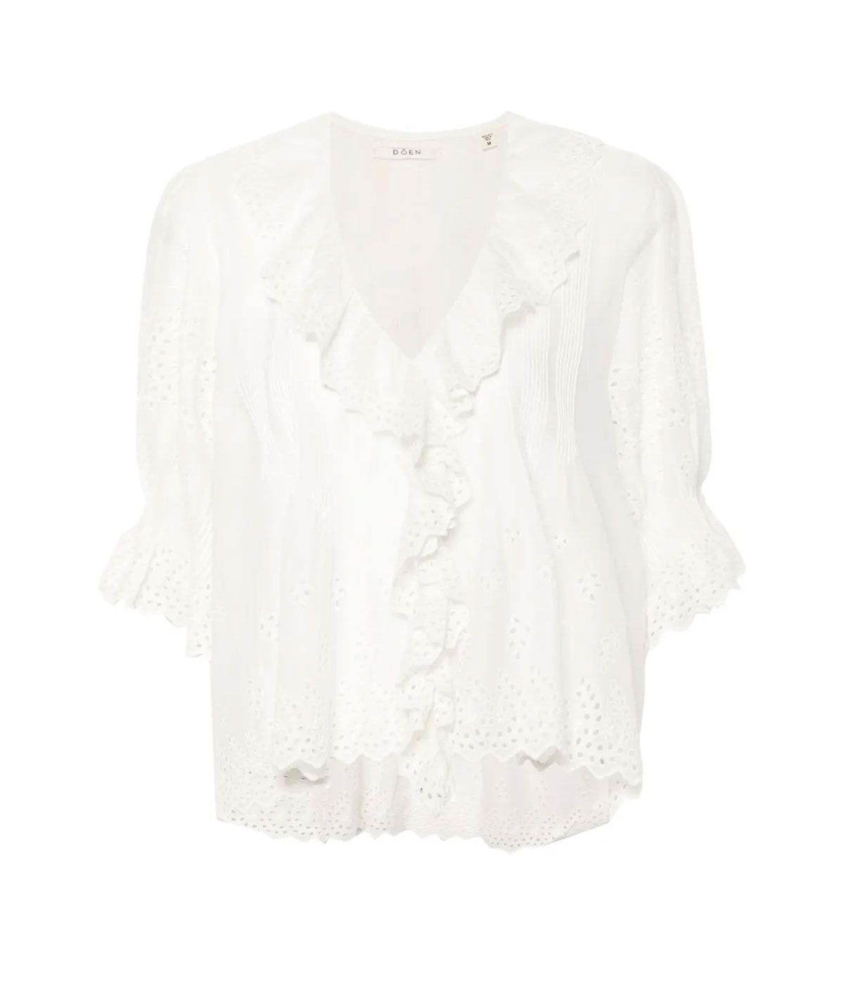 Henri Top in White Eyelet