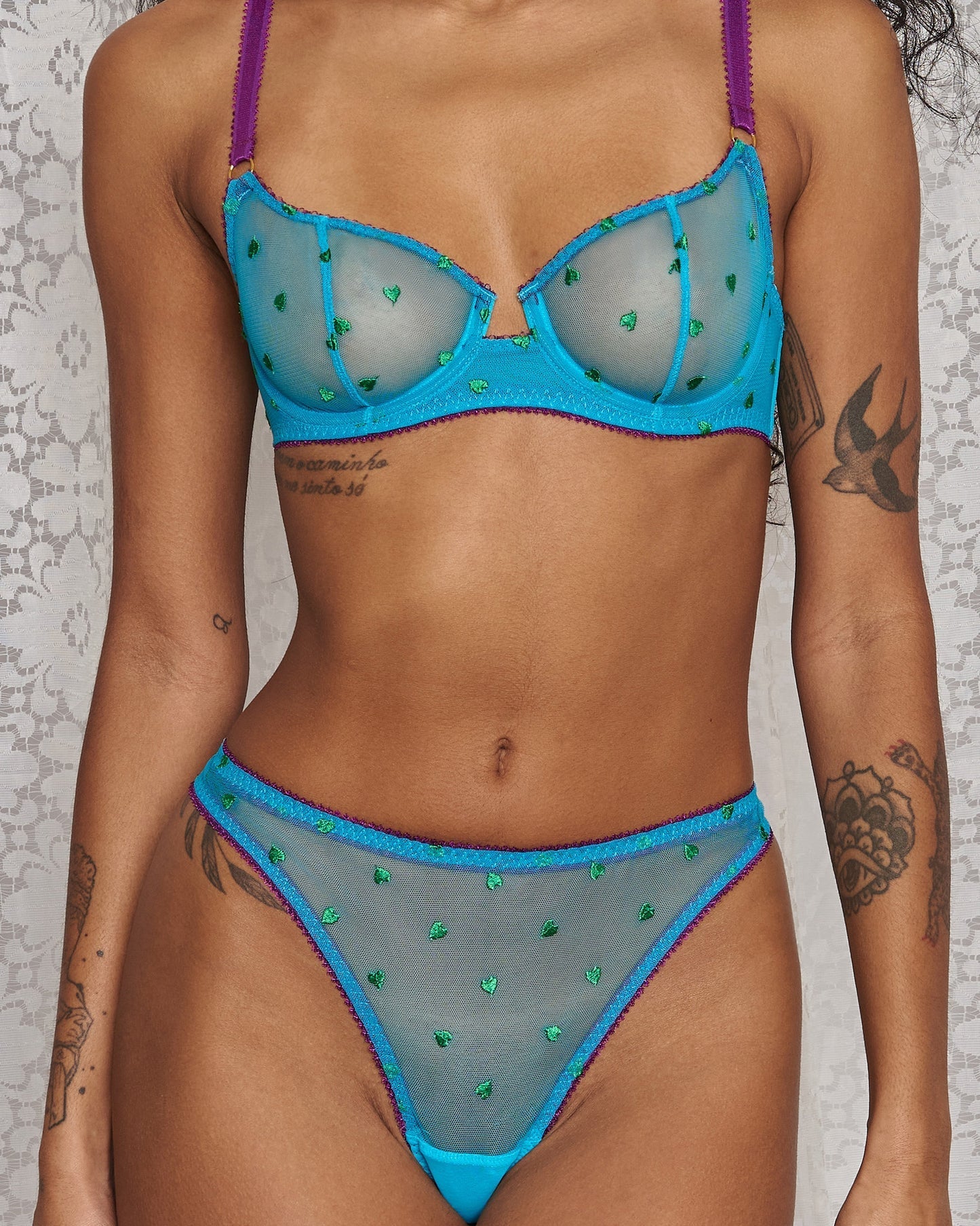 *FINAL SALE* Nelle Heart Embroidery Underwire Bra